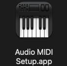Icon for the Audio MIDI Setup app for MacOS.